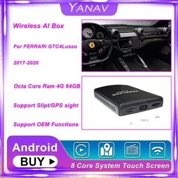 Carplay Wireless Ai Cutie Dual Bluetooth Android Pentru FERRARI GTC4Lusso 2017-2020 Auto Radio Auto Multimedia Player Smart Box HDMI
