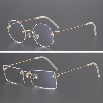 Titan Rama De Ochelari Bărbați Femei Vintage Ochelari Fără Ramă Optică Miopie Rame Ochelari De Vedere Clar Ochelari Ochelari Oculos