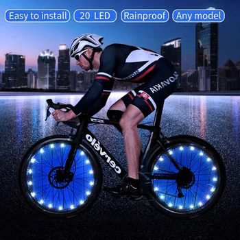 Colorat rezistent la apa USB reîncărcabilă bicicleta șir de sârmă lanterna LED-uri de avertizare lumina de roata de bicicleta