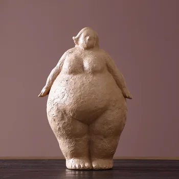 VILEAD Rășină Rezumat Fat Lady Figurine Nordic Creative Femeie Ornament Vintage Home Decor Masa din Sala de Cadouri Artizanat