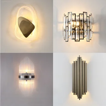 Cristal negru Lumina de Perete Nordic Creative LED Simplu Tranșee Lampă Pentru Camera de zi Mese, Dormitor, Toaleta cu Scara Interioară de Lumină