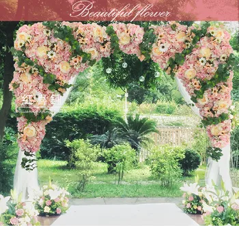 2 buc/lot 1,2 m x 1,2 m Roz Flori de Nunta de Perete cu iarba verde de Mătase Artificială de Flori Decor Nunta Recuzită