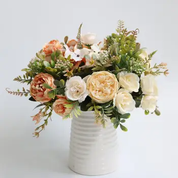 Frumos Hortensie Flori Artificiale Pentru Casa Decoratiuni de Nunta Buchet de Toamna Fals Plante fotografie de Nunta recuzită