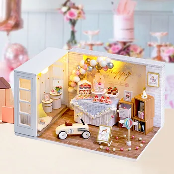 Jucărie pentru copii de Constructii Model de Fată Ziua de nastere Cadou Handmade, DIY Cabana de Artizanat în Miniatură casă de Păpuși în Miniatură