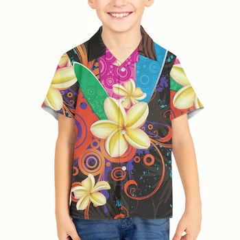 HYCOOL Polineziene Tribal Hawaii Flori Imprimate Boy Tricou Maneci Scurte 2022 Vara Noi de Moda Trendy copii Copii Topuri Haine