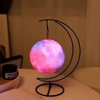 Agățat 3d Luna Lampă de Culoare Schimbare Noptiera Lumini de Noapte Ornament Decorativ Pentru Living Decorul Camerei