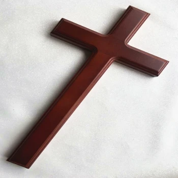 Lemn de Santal roșu Podea din Lemn de Culoare 32cm din Lemn Masiv Pur Isus Cruce de Perete Pandantiv Cadouri Crestine