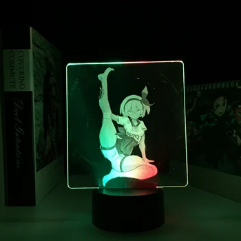 Fetita de Fitness 3d LED Noapte Lumină Figura Anime Două Ton Lampa pentru Cadou de Ziua Decor Dormitor Lumină Două Ton Colorat Manga Lampa