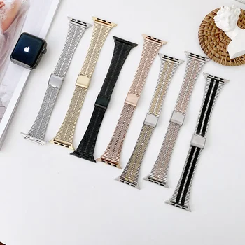 Milanese curea Pentru Apple watch Ultra 49mm 8 7 45mm 41mm înlocuire brățară din oțel inoxidabil curea Pentru iwatch 6 5 4 SE 44mm 40mm