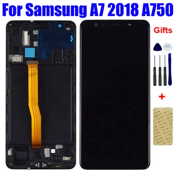 LCD Pentru Samsung Galaxy A7 2018 SM-A750F A750F A750 Ecran LCD Module cu Panou Tactil Digitizer Senzor de Cadru de Asamblare