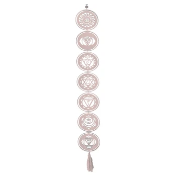 Din Lemn 7 Chakra Lemn Discuri Agatat Ornament Vindecare Chakra Perete De Decorare Arta De Meditație Energie Simboluri Meserii Pandantiv