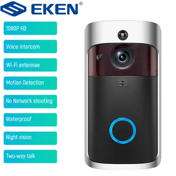 EKEN V5 Video Sonerie Wireless WiFi Inteligent IR Camera de Securitate Acasă Monitor Noapte IP Record Viziune Interfon IR de Alarmă Clopot Ușă