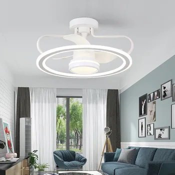 Nordic simplu creativ ventilator de tavan lampa invizibil camera de zi dormitor ventilator de tavan lampa sala de mese ventilator electric pandantiv lumina