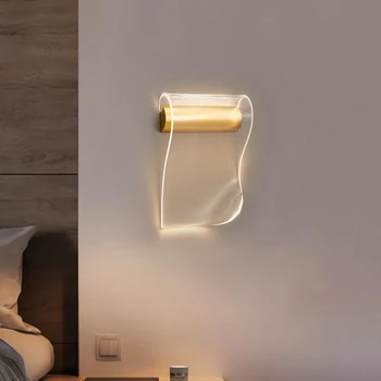 De lux Nordic Simplu Modernă cu LED-uri Lampă de Perete Creative Web Celebritate Personalitate Dormitor Noptieră Coridor de Fundal Lumina de Perete