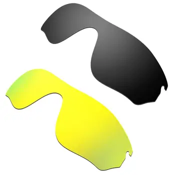 HKUCO Negru/Aur 2 Perechi Polarizat Lentile de Înlocuire Pentru RadarLock-Margine ochelari de Soare Crește Claritatea