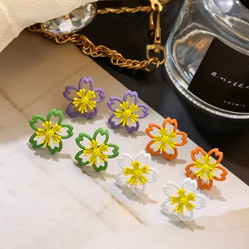 Coreea Style Simplu Dulce Gol Daisy Ureche Stud Moda Floare Ureche Stud Nemuritor Cercei cercei pentru femei