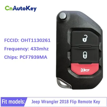 CN086025 3 Butonul de Flip de la Distanță Smart Auto Control-Cheie Pentru 2018 Jeep Wrangler Cu PCF7939M Cip Transponder 433MHz 68416782AA-001