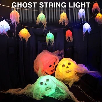 Fantoma de Halloween Lanterna LED Craniu Înfricoșător Atmosfera Decorative Lumini Șir Casa Impermeabil Vacanță Lumina Ornament