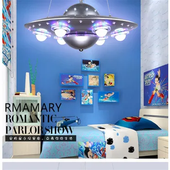 Telecomanda led lampă de Pandantiv OZN camera copiilor băiat dormitor farfurie zburătoare, lumini creator de desene animate de nave spațiale pandantiv lumina