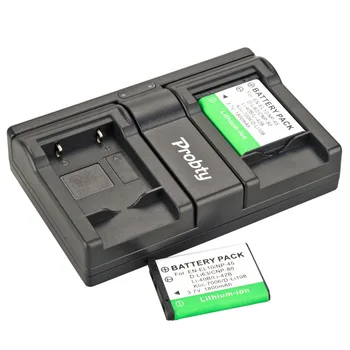 PROBTY 2 buc Li-40B Li-40B aparat de Fotografiat Baterie + Dual USB Incarcator Pentru Olympus Stylus 770 790 795 850 U710 FE230 FE340 FE290 FE360