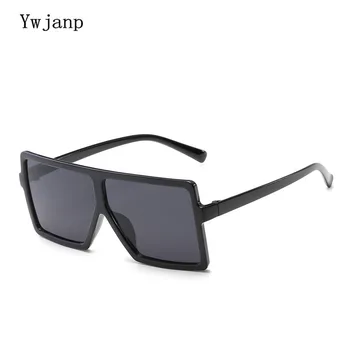 Ywjanp Supradimensionat ochelari de Soare pentru Femei Barbati Brand de Lux de Designer de Epocă Ochelari de Soare de sex Feminin de sex Masculin Mare Cadru Negru Ochelari de UV400