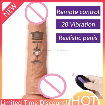 Jucarie sexuala pentru Femeie 18+ Sex Shop Vibratoare Dildo cu ventuza de la Distanță de Control de Simulare Penis Realist Încălzire Leagăn Vibrator Mare