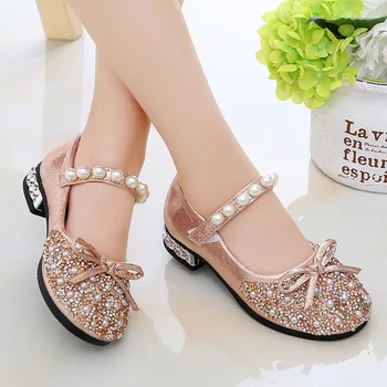 Vara Pantofi Fete Șirag De Mărgele Mary Janes Apartamente Arunca Prințesă Glitter Pantofi Pentru Copii Pantofi De Dans Copii Sandale Pentru Copii Pantofi De Nunta De Aur