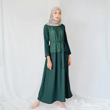 Fals două piese de dantelă Musulman abayas Dubai moda dantelă broderie rochie musulman musulman abaya feminin rugăciuni islamice robe F1996