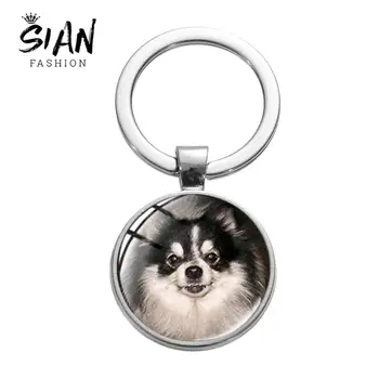 SIAN Shiba Inu Câine Drăguț Imagine Argint Placat cu Breloc Cupolă de Sticlă de Înaltă Calitate de Metal Breloc Titularul Iubitor de Câine Cadou la Modă