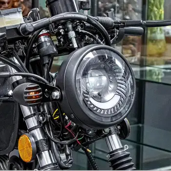 Motocicleta 6.5 Inch Faruri Retro Rotund Mare Luminile De Întâlnire În Timpul Zilei Luminile De Piese Modificate