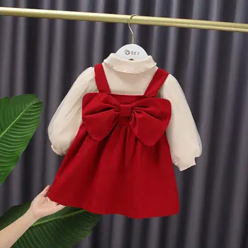 Copii rochie pentru fete de primăvară 2022 noi pentru copii de primavara haine de sex feminin coreeană versiunea copilul suspensor fusta două bucata set