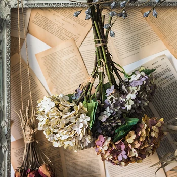 Uscate Hortensie Flori Artificiale Decorative Florale Uscate de Flori Aranjament de Flori și Flori de Mătase de Flori False Mori Stil
