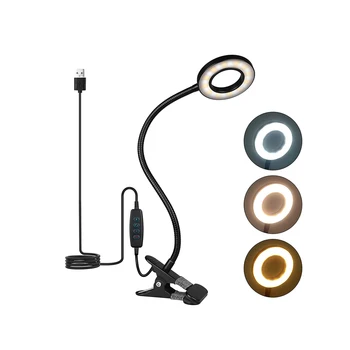 Clip pe Lumini de Lectură , 48 LED-uri USB Lampa de Birou cu 3 Moduri de Culoare De 10 Luminozitate, de Protecție a Ochilor Carte Clemă tip goosneck cu prindere Flexibil