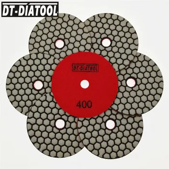 DT-DIATOOL 7pcs Dia 4 inch/100mm Rășină Bond Diamant de slefuire Uscata Tampoane Grit #400 Disc de Slefuire Pentru Marmura Granit Piatra