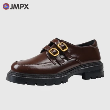 JMPX Femei Pantofi de Pompe de Plat Mocasini Pantofi de Primăvară Platforma Pantofi de Epocă Catarama Curelei de Mari Dimensiuni 43 Stil Britanic de Moda Pentru Femei