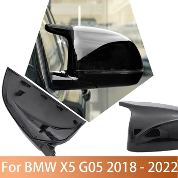 2 buc Laterale Masina M Stil de Înlocuire pentru BMW X5 G05 2018 - 2022 Oglinda Retrovizoare capac de Acoperire Negru Lucios