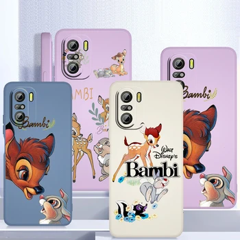 Disney Bambi Desene animate Caz de Telefon Pentru Xiaomi Redmi K50 Gaming 10 9 9A 9T 9AT 8 8A 7 6 Pro 4G 5G zahăr Lichid Culoare Coajă de Fundas