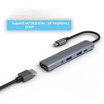 5-în-1 de Tip C HUB Adaptor Dock USB C ADAPTOR USB 3.0 PD Convertor de Putere pentru IPad Pro 11/12.9 2018 Samsung Dex Stația De MacBook Pro