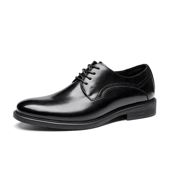 2021Men Pantofi Rochie Derbyuri Stil Culoare Solidă din Piele cu Toc mic de Cauciuc Primavara Toamna Gentry Clasic de Moda