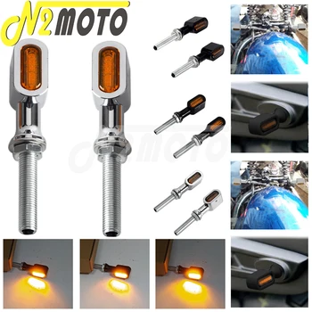 2 buc Motocicleta 12V Mini LED Lumina de Semnalizare Amber Lampa Indicatoare Pentru Harley Sportster XL 1200 883 72 48 Roadster Softail FLS