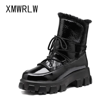 XMWRLW Femei Cizme de Zăpadă de Iarnă Pantofi din Piele de Pluș Cald Glezna Cizme Pentru Femei Încălțăminte de Iarnă Boot Plus Dimensiunea 43