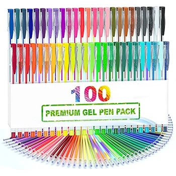 100buc Culori Set de Pixuri Gel 0.5 1.0 mm tip Desen Scris de Adult Cărți de Colorat Sclipici Neon Sclipici Metalic Neon, Pastel