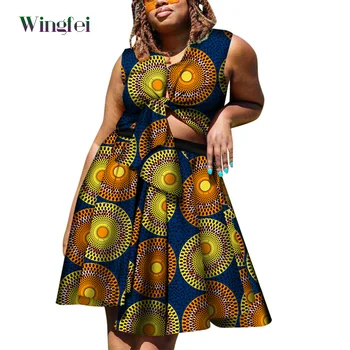 Africa de Haine pentru Femei 2 Seturi de Piese Africane Culturilor Top si Fusta de Moda Dashiki Femei Tinuta Casual Africane Îmbrăcăminte WY583