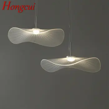Hongcui Aluminiu cu Led de Lumina Pandantiv Creative Frunze de Lotus Modelare Alb Candelabre Moderne Lampa pentru Living Sufragerie Decor