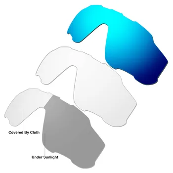 HKUCO Albastru/Transparent/Fotocromice 3 Perechi Polarizat Lentile de Înlocuire Pentru Jawbreaker ochelari de Soare Crește Claritatea