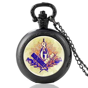 De înaltă Calitate de Unic Francmasoneria Simbol Cuarț Ceas de Buzunar Vintage Femei Bărbați Pandantiv Colier Ceasuri Cadouri PA514