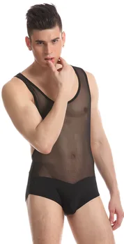 Alb tifon subțire, de îmbrăcăminte de vară bărbați formă burta lenjerie sexy recurs haine de matase de gheață body