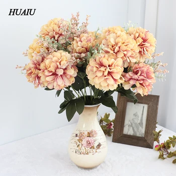 11 Grămadă/Buchet de Toamna Artificiale Daisy flori de Crizantema Fals Frunze de Mătase buchet de flori pentru nunta petrecere acasă decorare