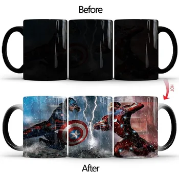 Creative Meitu Căpitan De Benzi Desenate Iron Man De Schimbare A Culorii Cana Acasă Magic Ceramice Termice Ceașcă De Cafea