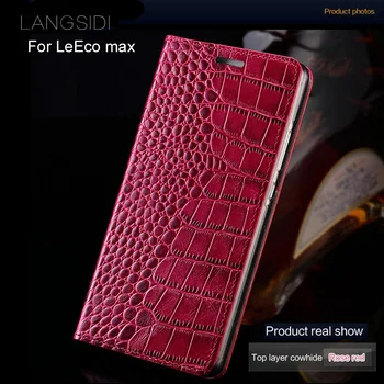 Brand de lux caz telefon din piele de crocodil Plat textura telefon caz Pentru LeEco max handmade caz de telefon